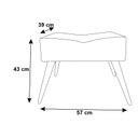Ver imagem 5 de Kit Poltrona Decorativa Isis + Puff Retangular Suede Cinza Pés Madeira Ms Decor