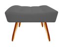 Ver imagem 4 de Kit Poltrona Decorativa Isis + Puff Retangular Suede Cinza Pés Madeira Ms Decor