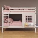 Ver imagem 1 de Beliche Infantil com Janela Madeira Maciça Branco/ Rosa Housin