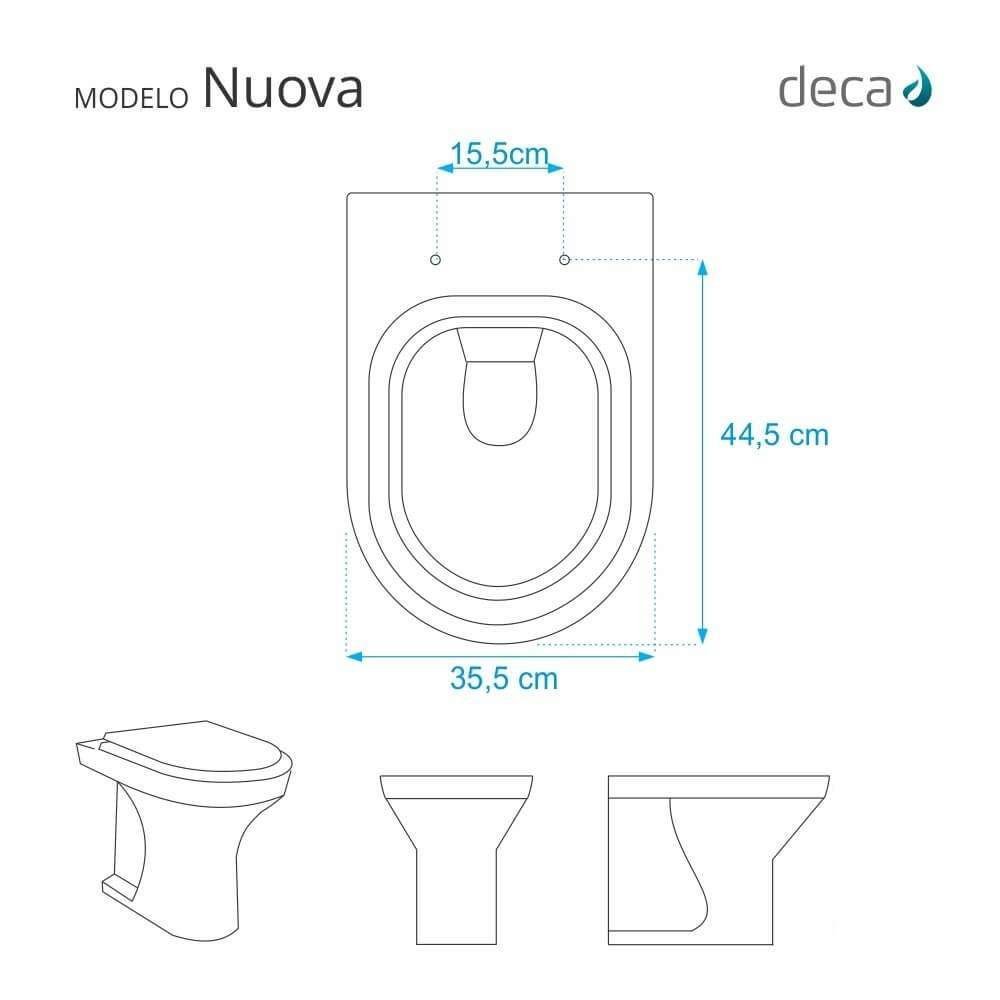 Tampa de Vaso Laqueado Com Amortecedor Nuova Marrom Fosco para Bacia Deca com Ferragem Dourada - 4