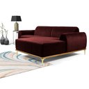Ver imagem 3 de Sofá 3 Lugares Lisboa D07 com Chaise Direita 230cm Veludo Bordô - D’Rossi