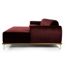 Ver imagem 5 de Sofá 3 Lugares Lisboa D07 com Chaise Direita 230cm Veludo Bordô - D’Rossi