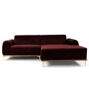 Ver imagem 1 de Sofá 3 Lugares Lisboa D07 com Chaise Direita 230cm Veludo Bordô - D’Rossi