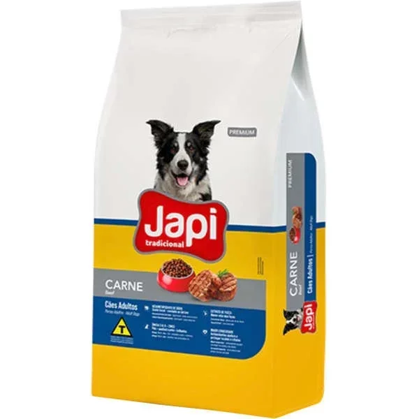 Ver imagem 1 de Ração Cães Adultos Premium Linha Tradicional sabor Carne 7kg - Japi