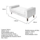 Ver imagem 2 de Recamier Baú Félix Solteiro 140 cm Suede - Doce Sonho Móveis ML/R1/FELIX/140/B/S Branco