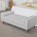 Ver imagem 5 de Recamier Baú Félix Solteiro 140 cm Suede - Doce Sonho Móveis ML/R1/FELIX/140/B/S Branco