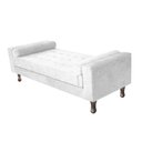 Ver imagem 1 de Recamier Baú Félix Solteiro 140 cm Suede - Doce Sonho Móveis ML/R1/FELIX/140/B/S Branco
