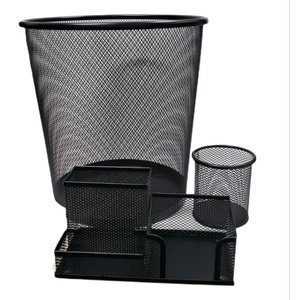 Kit Organizador Escritório Lixeira Porta Treco Porta Lápis P