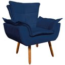 Ver imagem 1 de Poltrona Decorativa Pés Palito Charger Suede Azul Marinho