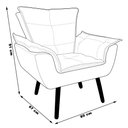 Ver imagem 6 de Poltrona Decorativa Pés Palito Charger Suede Azul Marinho