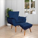Ver imagem 7 de Poltrona Decorativa Pés Palito Charger Suede Azul Marinho