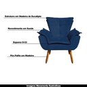 Ver imagem 5 de Poltrona Decorativa Pés Palito Charger Suede Azul Marinho