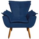 Ver imagem 3 de Poltrona Decorativa Pés Palito Charger Suede Azul Marinho