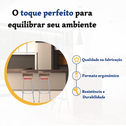 Kit 2 Banqueta Bistro para Cozinha Junco Cappuccino Àrea Gourmet Balcão Bancada bares Churrasqueira - 3
