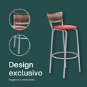 Ver imagem 4 de Kit 2 Banqueta Bistro para Cozinha Junco Cappuccino Àrea Gourmet Balcão Bancada bares Churrasqueira