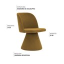 Ver imagem 3 de Cadeira de Jantar Giratória Liz Linho Mostarda - Nexta Casa