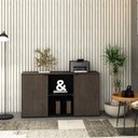 Ver imagem 4 de Armário Baixo com 02 Portas e Nicho 75x135x42cm Wlab135 Preto Tx com Terracota
