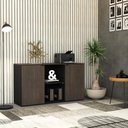 Ver imagem 2 de Armário Baixo com 02 Portas e Nicho 75x135x42cm Wlab135 Preto Tx com Terracota