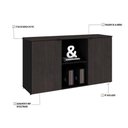 Ver imagem 5 de Armário Baixo com 02 Portas e Nicho 75x135x42cm Wlab135 Preto Tx com Terracota