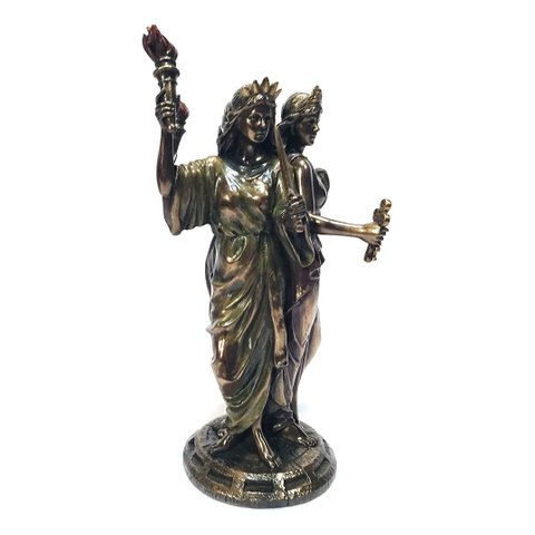 Estátua Hécate Deusa Tríplice da Magia e Bruxaria Veronese B04121 Bronze