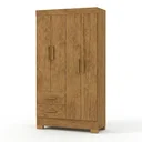 Ver imagem 2 de Guarda-Roupa Solteiro 4 Portas, 2 Gavetas e Pés Olímpio Marrom/Cinamomo