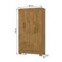 Ver imagem 3 de Guarda-Roupa Solteiro 4 Portas, 2 Gavetas e Pés Olímpio Marrom/Cinamomo