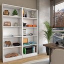 Ver imagem 2 de Estante para Livros Alexa 8 Prateleiras Branco - Panorama Móveis