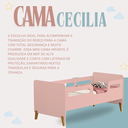 Ver imagem 4 de Mini Cama Juvenil Infantil Cecilia Rosa de Mdf com Grade de Proteção Lateral