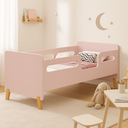 Ver imagem 1 de Mini Cama Juvenil Infantil Cecilia Rosa de Mdf com Grade de Proteção Lateral