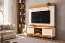 Ver imagem 5 de Rack com Painel Siena para Tv de até 75 Polegadas (com Rodízio) - Cinamomo Off White - Madetec