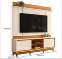 Ver imagem 4 de Rack com Painel Siena para Tv de até 75 Polegadas (com Rodízio) - Cinamomo Off White - Madetec