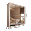 Ver imagem 6 de Guarda-roupa Casal Santos 3 Portas de Correr 4 Gavetas Espelhado Branco - Panorama Móveis