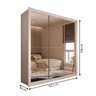 Guarda-roupa Casal Santos 3 Portas de Correr 4 Gavetas Espelhado Branco - Panorama Móveis - 6