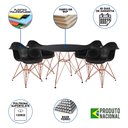 Ver imagem 2 de Mesa de Jantar Redonda Eames Eiffel Preta 110cm com 4 Poltronas Pretas Ferro Cobre