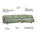 Ver imagem 3 de Sofá 05 Lugares 330cm Arizona com Chaise Esquerdo Bouclé Verde Claro - Nexta Casa