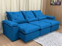 Ver imagem 2 de Sofá Retrátil e Reclinável Comfort Premium Tamanhos e Cores Cor:azul;tamanho:2,70