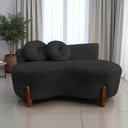 Ver imagem 1 de Namoradeira Sofá Feijão Lounge Orgânica Couro Preto