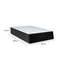 Cama Box Solteiro 88 Tecido Sintético Branco com Colchão Marrocos - Poliéster - Espuma D33 30cm - 2
