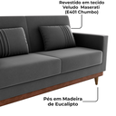 Ver imagem 5 de Sofa Cama 2 Lugares 203 Cm Veludo Maserati Chumbo Corino Whisk Milani Store