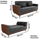 Ver imagem 3 de Sofa Cama 2 Lugares 203 Cm Veludo Maserati Chumbo Corino Whisk Milani Store