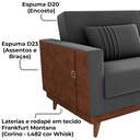 Ver imagem 6 de Sofa Cama 2 Lugares 203 Cm Veludo Maserati Chumbo Corino Whisk Milani Store