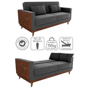 Ver mais imagens de Sofa Cama 2 Lugares 203 Cm Veludo Maserati Chumbo Corino Whisk Milani Store