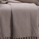 Ver imagem 2 de Manta Decorativa para Sofá Boho Favo de Mel Bege Fastlar Manta 100% Algodão 140x250cm