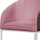 Ver imagem 3 de Poltrona Banqueta Veludo Mia Base Metal Branco - Estopar Poltrona Mia Base Branca Veludo Rosa Chicle