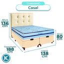 Ver imagem 3 de Kit Cama Box Bau + Cabeceira + Colchão Casal Molas Ensacadas - Blue - Paropas