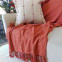 Ver imagem 2 de Manta Decorativa Sofá Grande Algodão Terracota 1,80x2,50