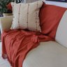 Manta Decorativa Sofá Grande Algodão Terracota 1,80x2,50 - 1