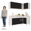 Ver imagem 5 de Armário de Cozinha Modulado de Canto Esquerdo 4 Peças Cp47 Balcão com Tampo Branco/preto - Lumil Lum