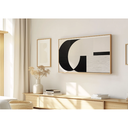 Ver imagem 1 de Quadro Decorativo N°102 115x70cm - Panorâmico Abstrato - Preto e Branco Textura - Rollflex