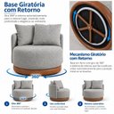 Ver imagem 7 de Poltrona Base Giratória com Retorno e Estofada com Almofadas Vilani Espresso Móveis